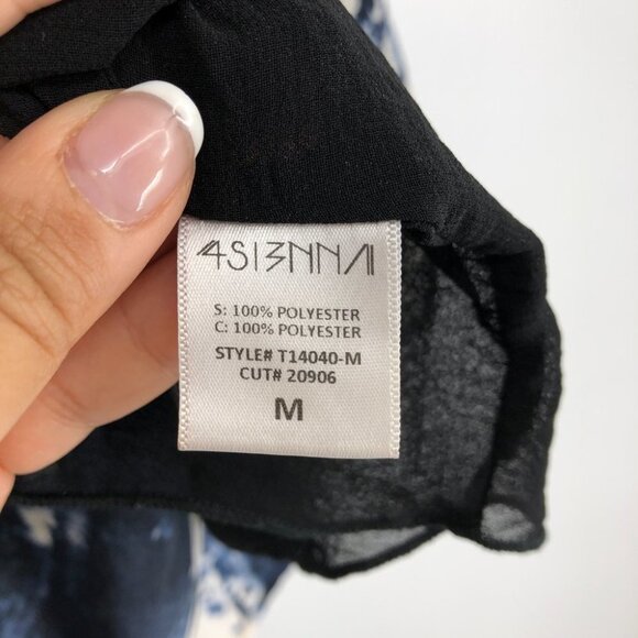 Nordstrom  4SI3NNA Blue Tie dye Plunge Asymmetric Tank Top size M - Picture 4 of 15